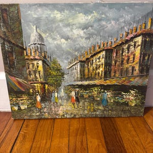 vintage oil painting of Paris