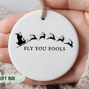Fly You Fools Gandalf Santa Ornament, Funny LOTR Christmas Tree Ornament, LOTR Fan Gift, LOTR Funny Christmas Decoration, Ornament