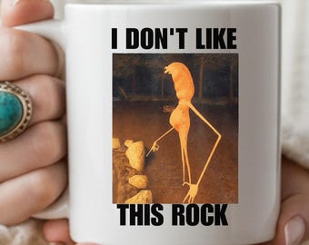 Marcus The Worm Mug | I Don’t Like This Rock Cup | Funny Meme Coffee Mug | Viral Worm Meme Gift | Brain Rot Aesthetic Drinkware