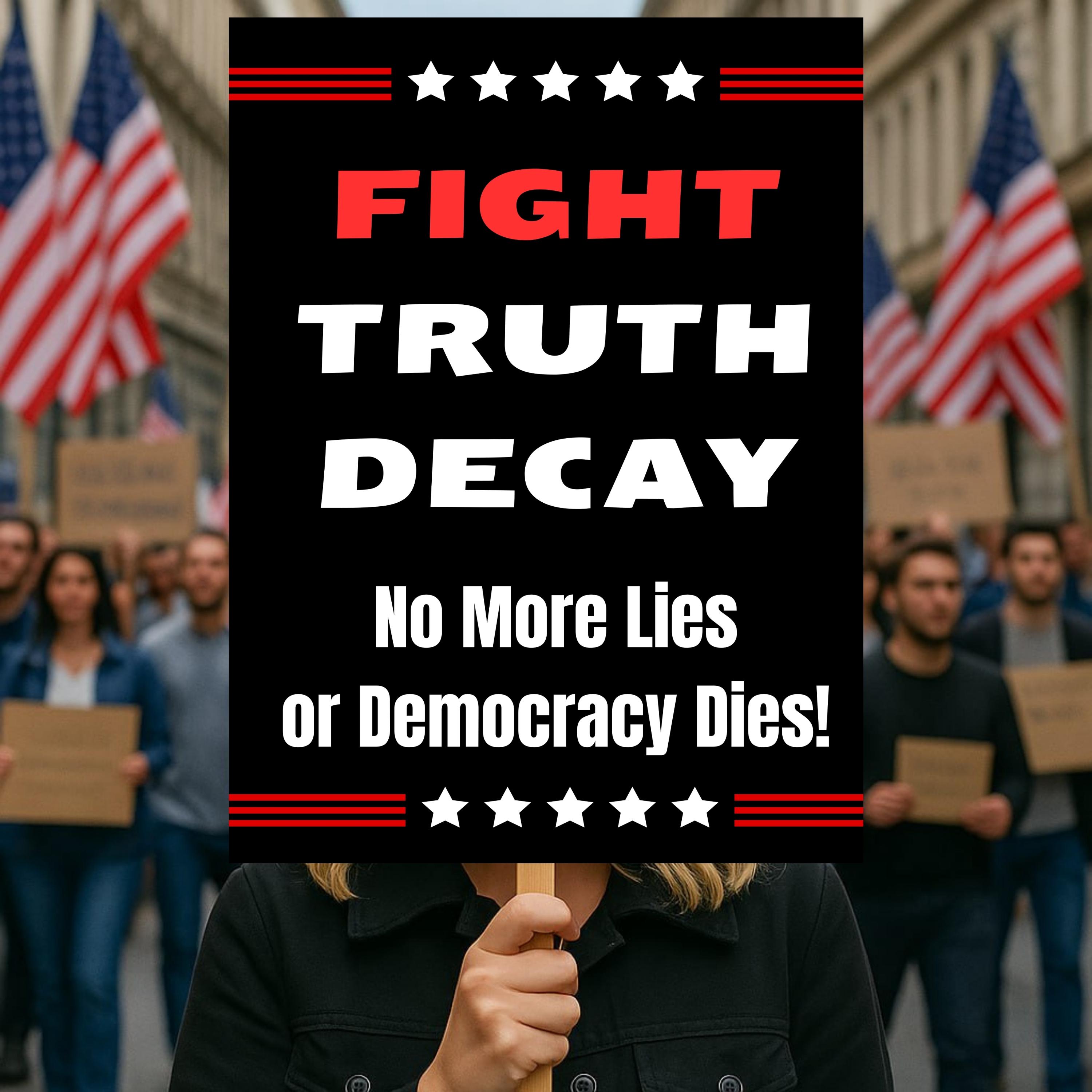 Discover Fight Truth Decay Protest Poster, No More Lies, Anti Trump Protest Sign