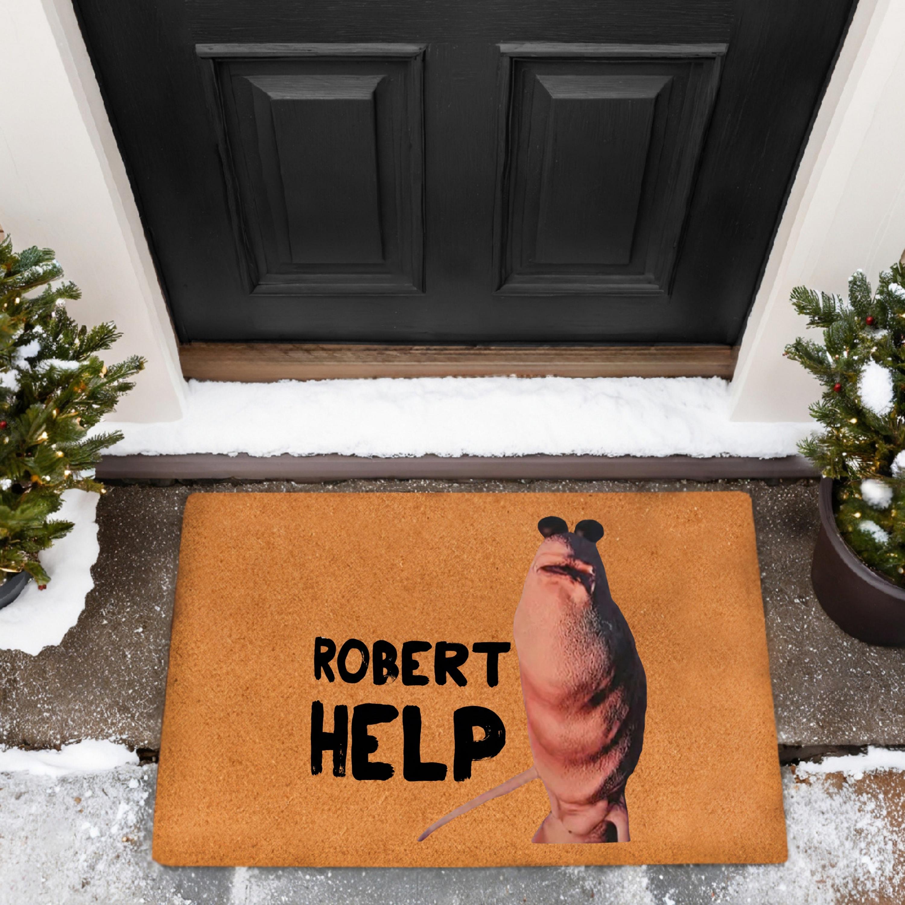 Robert Help Marcus the Worm Doormat, Weirdcore Aesthetic Decor, Funny ...