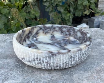 Calacatta Viola Marmor Schüssel - Handgemachte Steinstück & Servierschüssel