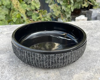 Black Marble Serving Bowl – Handmade Natural Stone Centerpiece