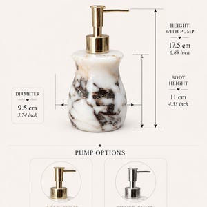 Dispensador de jabón de mármol Rosso Levanto – Dispensador de jabón de piedra hecho a mano para una decoración de baño de lujo. imagen 3