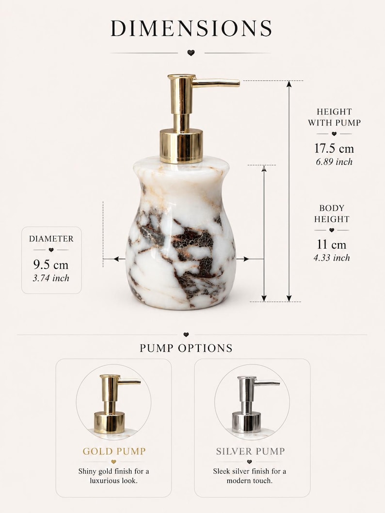 Dispensador de jabón de mármol Rosso Levanto – Dispensador de jabón de piedra hecho a mano para una decoración de baño de lujo. imagen 3