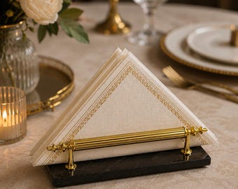 Marble Cocktail Napkin Holder – Handmade Natural Stone Kitchen Accessory for Dining Table Decor