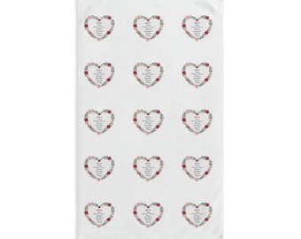 Blumen Herz Familien Namen Handtuch | Personalisierte Namen Muster