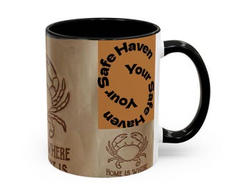 Zuhause ist, wo dein Herz Krabbenakzent ist Kaffeetasse | Krebs Sternzeichen