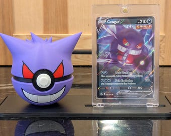 Gengar V Fusion Strike Card Display – 3D Printed Pokeball Stand