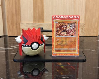 Groudon Holofoil Display Bundle: Card, Magnetic Case, Stand and Groudon Pokéball
