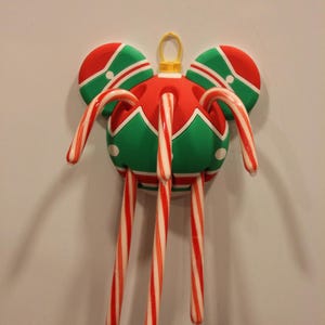 Christmas Sweater Mickey Disney Cruise Door Magnet Candy Cane Holder, Ugly Holiday Sweater Decor, 3D Printed Fish Extender Gifting