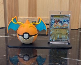 Dragonite ex-kaartdisplay – 3D-monsterbal en standaard