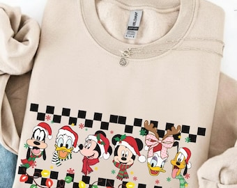 Disney Christmas Sweatshirt, Cartoon Mickey Friends Christmas Party 2025, Mickey And Friends Sweatshirt Family Christmas Matching Sweatshirt
