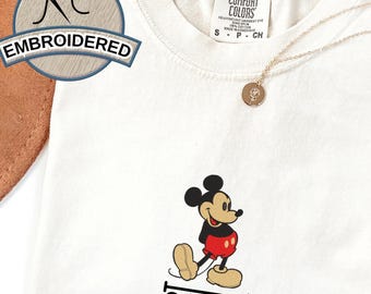 Embroidered Mickey, Embroidered Disney, Embroidered Gift, Disney Family shirts, Disney Trip Shirt Comfort Colors®