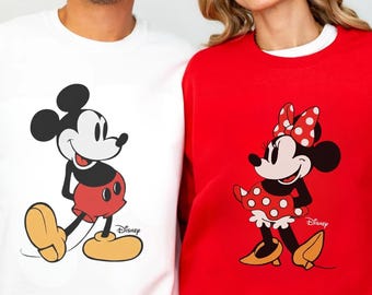 Disney Mickey & Minnie Sweatshirt, Mickey Mouse Sweatshirt, Disneyland Couple Sweatshirt, Disney Classic Minnie Mouse Pose Shirt,