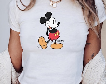 Retro Mickey Disney Baby Tee, Classic Mickey Baby Tee, Y2k 90s Style Mickey Mouse Tee