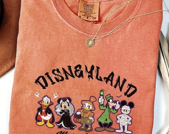 Vintage Disney Halloween All Characters Shirts, Mickey And Friends Halloween Shirt, Disney Family Halloween Shirts Comfort Colors®