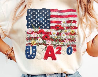 Camisa Comfort Colors® con estampado de pintura sintética y bandera del 250 aniversario de EE. UU., regalo para mujer del 4 de julio de Coquette, camisa vintage con la bandera de EE. UU., camisa del 4 de julio