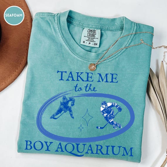 Comfort Colors® Take Me To The Boy Aquarium Shirt, Hockey Tee, Ice Hockey Player Gift, Game Day Funny Shirt, Hockey Coach Gift