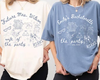 Wife of The Party Bachelorette Party Matching Shirts Personalized Future Mrs Tee Custom Bachelorette Shirt  Bridal Party Gift ComfortColors®