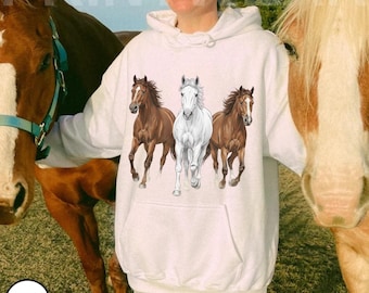 Western Horses Sweatshirt, Horse Riding Tshirt, Horse Lover Gift, Cute Women Western Gift, Cute Western Horses, Country Girl Cowgirl Gift