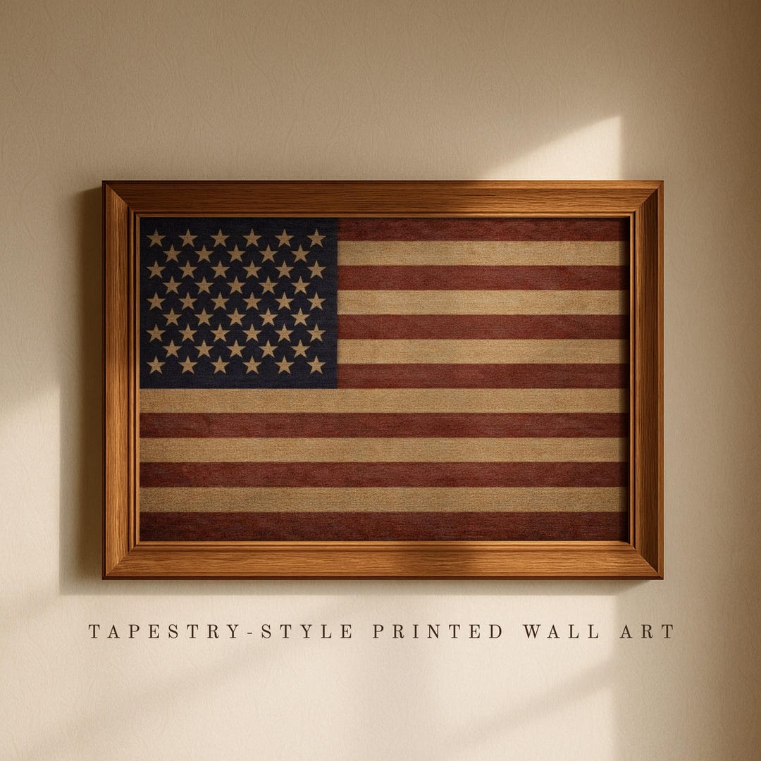 Vintage American Flag Wall Art – Americana Patriotic Decor - Etsy