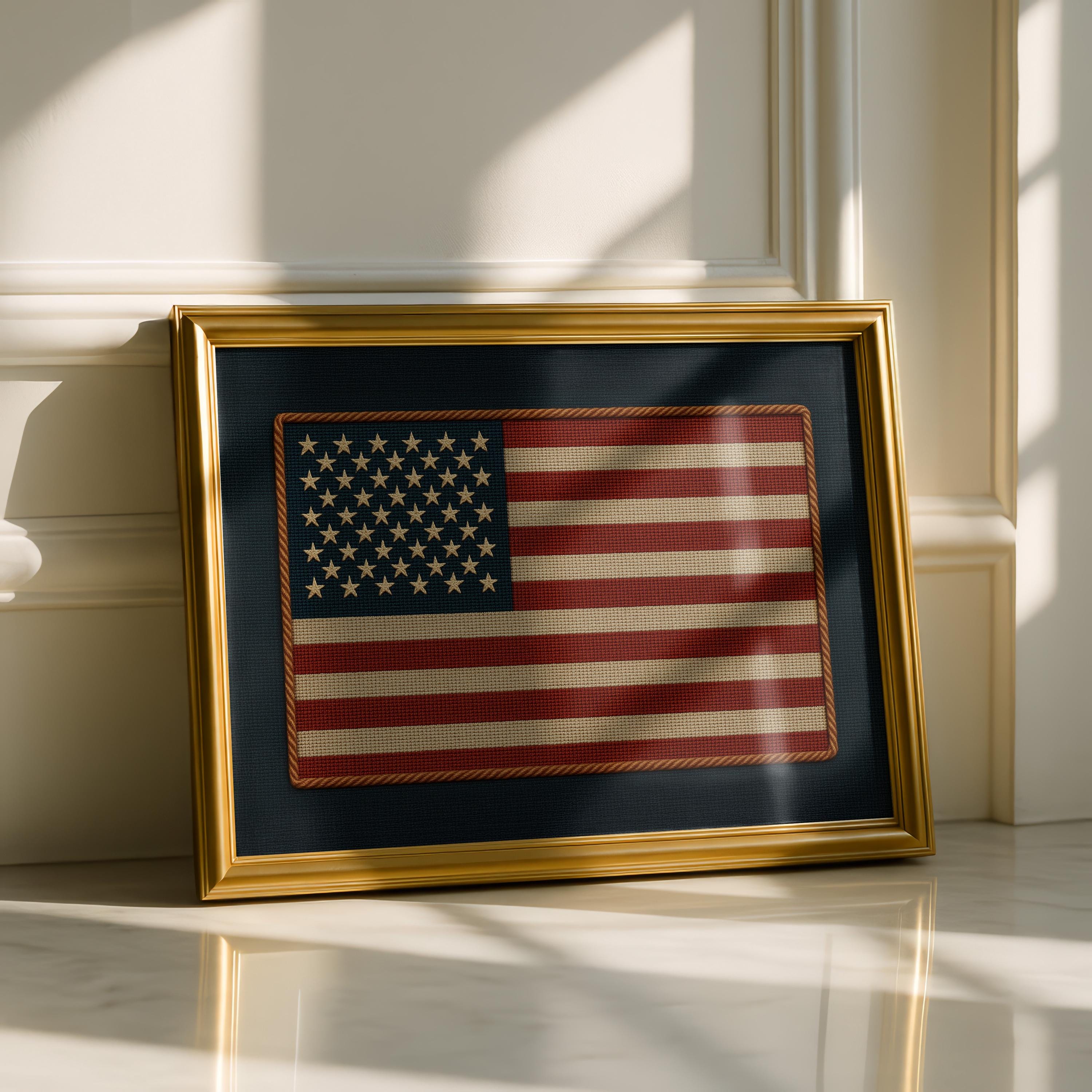 Vintage American Flag Wall Art – Rustic Patriotic USA Decor Print - Etsy