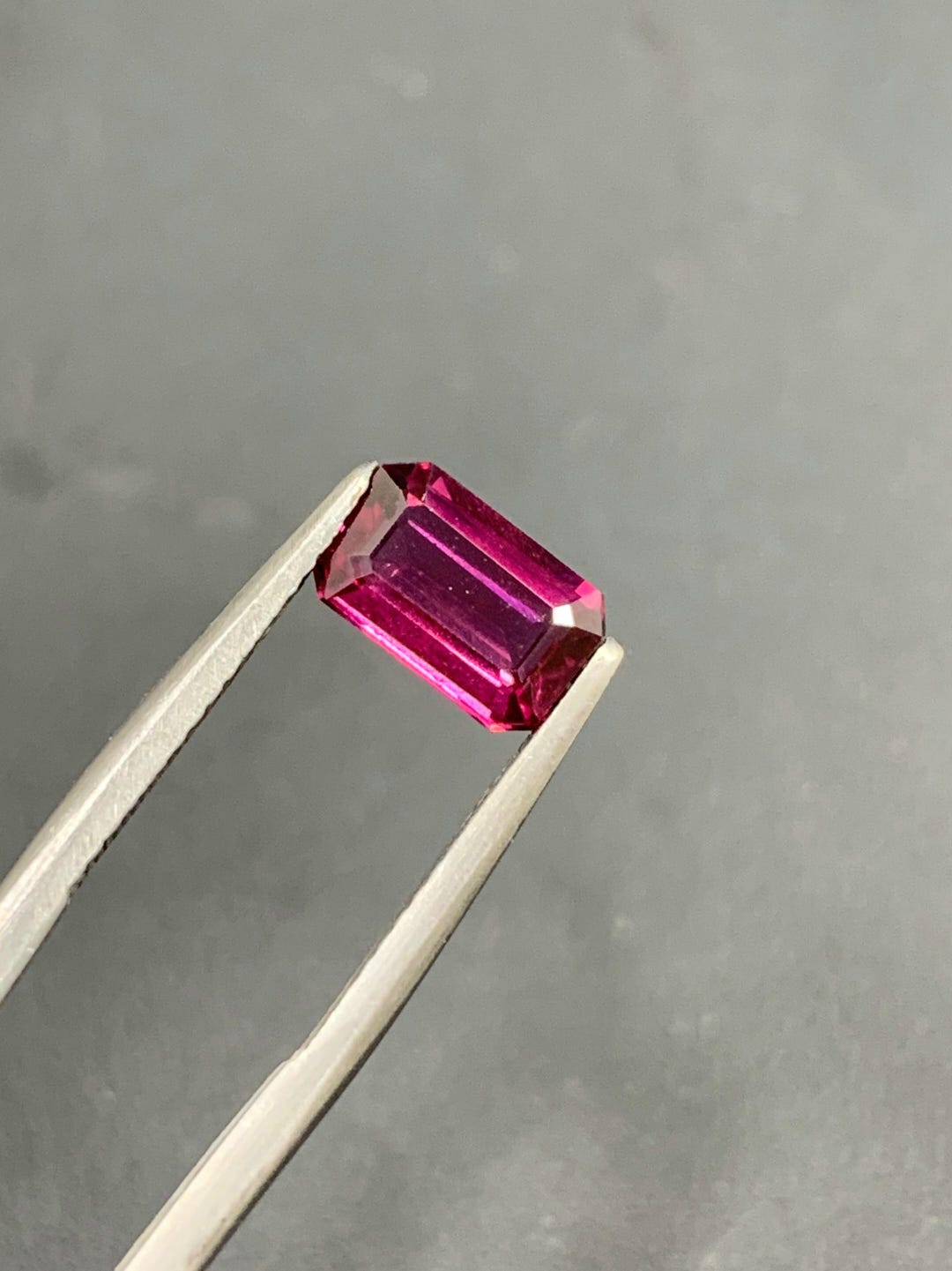 1.75 Ct Vivid Red Rhodolite Garnet, Emerald Cut Gemstone,from Tanga ...