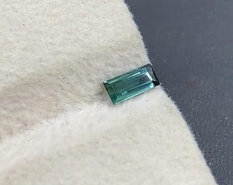 Baguette Cut Greenish slightly Blue Tourmaline, Afghanistan Gemstone (0.25 ct)