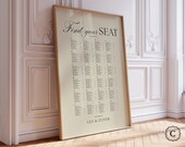 Minimal Wedding Seating Chart Sign Template, Editable Canva (Digital Download) - CHILTERN IVORY
