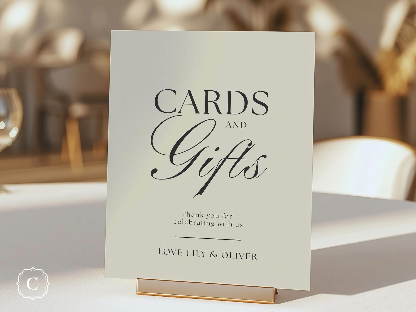 Minimalist Wedding Cards and Gifts Sign Template, Bridal Shower Signage ...