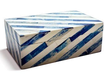 Lazio Decorative Wooden Keepsake Jewellery Box - Handcrafted 8" x 5" Storage Organizer - Vintage Style Jewelry Box for Home Gift For Her