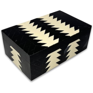 Makalu Dekorative Holzschatulle Schmuckschatulle - Handgefertigter 8 "x 5" -Aufbewahrungs-Organizer - Vintage Style Schmuckschatulle für Zuhause Geschenk Für Sie