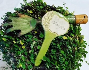 Garden markers, herb stakes, fruit & vegetable labels - Handmade Ceramic / Clay / Pottery