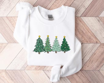Christmas Tree Sweatshirt, Women's Festive Holiday Jumper, Christmas Matching Family Sweater, Cozy Xmas Pullover, Christmas Gift Idea