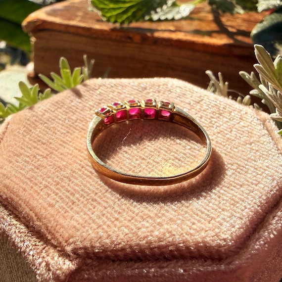 The Rooibos Ruby Ring - Vintage Solid 10K Yellow … - image 7