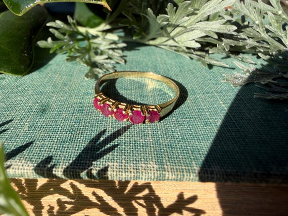 The Rooibos Ruby Ring - Vintage Solid 10K Yellow … - image 3