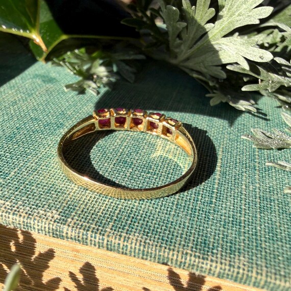 The Rooibos Ruby Ring - Vintage Solid 10K Yellow … - image 4