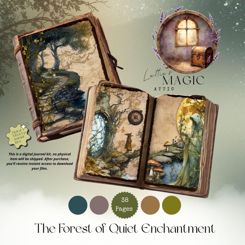 Enchanted Forest Junk Journal Kit | Fantasy Background Papers (digital ...