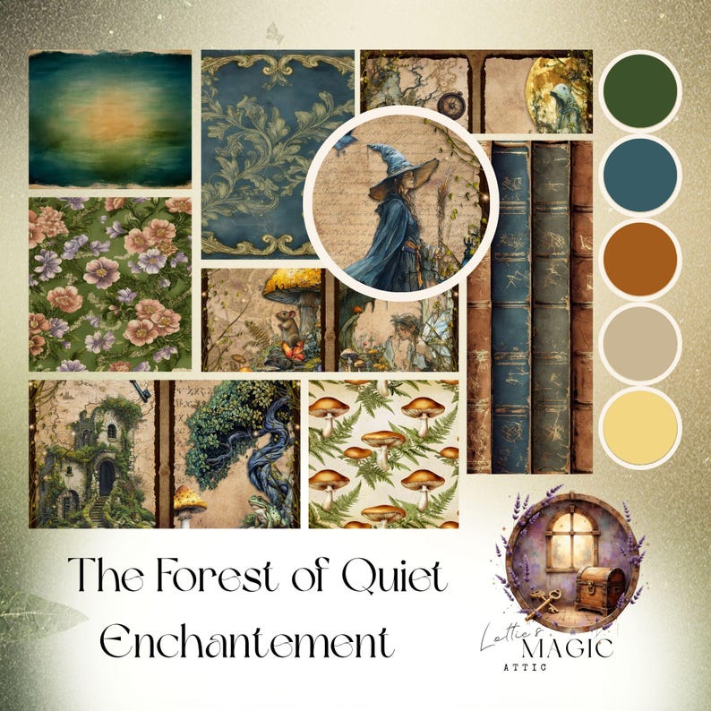 Enchanted Forest Junk Journal Kit | Fantasy Background Papers (digital ...