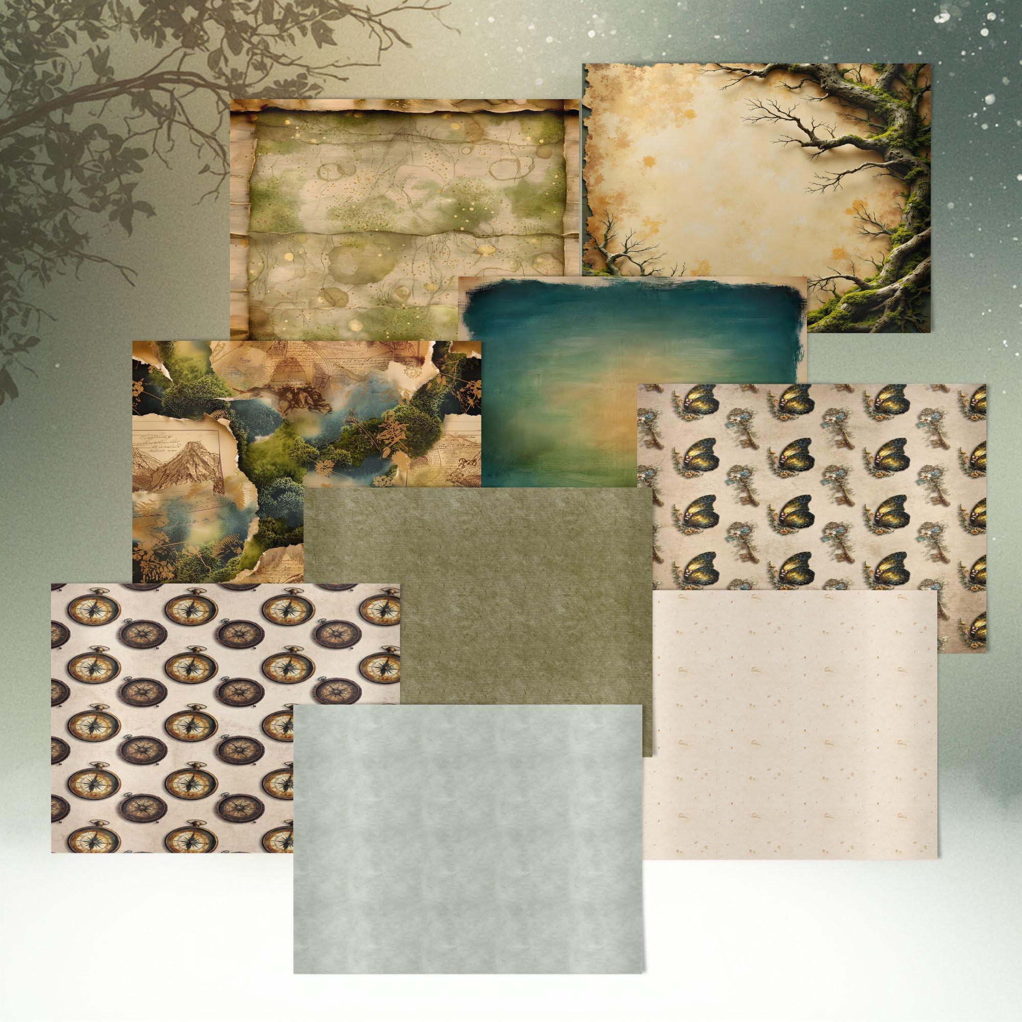 Enchanted Forest Junk Journal Kit | Fantasy Background Papers (digital ...