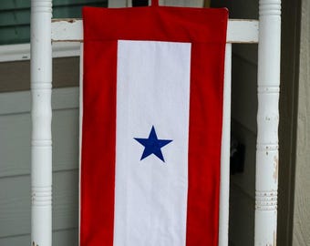 Quilted Service Flag with Embroidered Blue Star