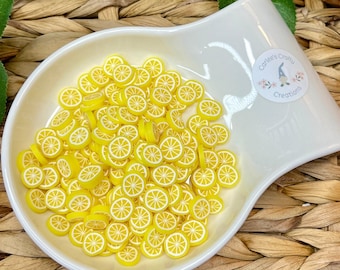 Polymer Clay Lemon Slices, Crafting Embellishments (10MM)