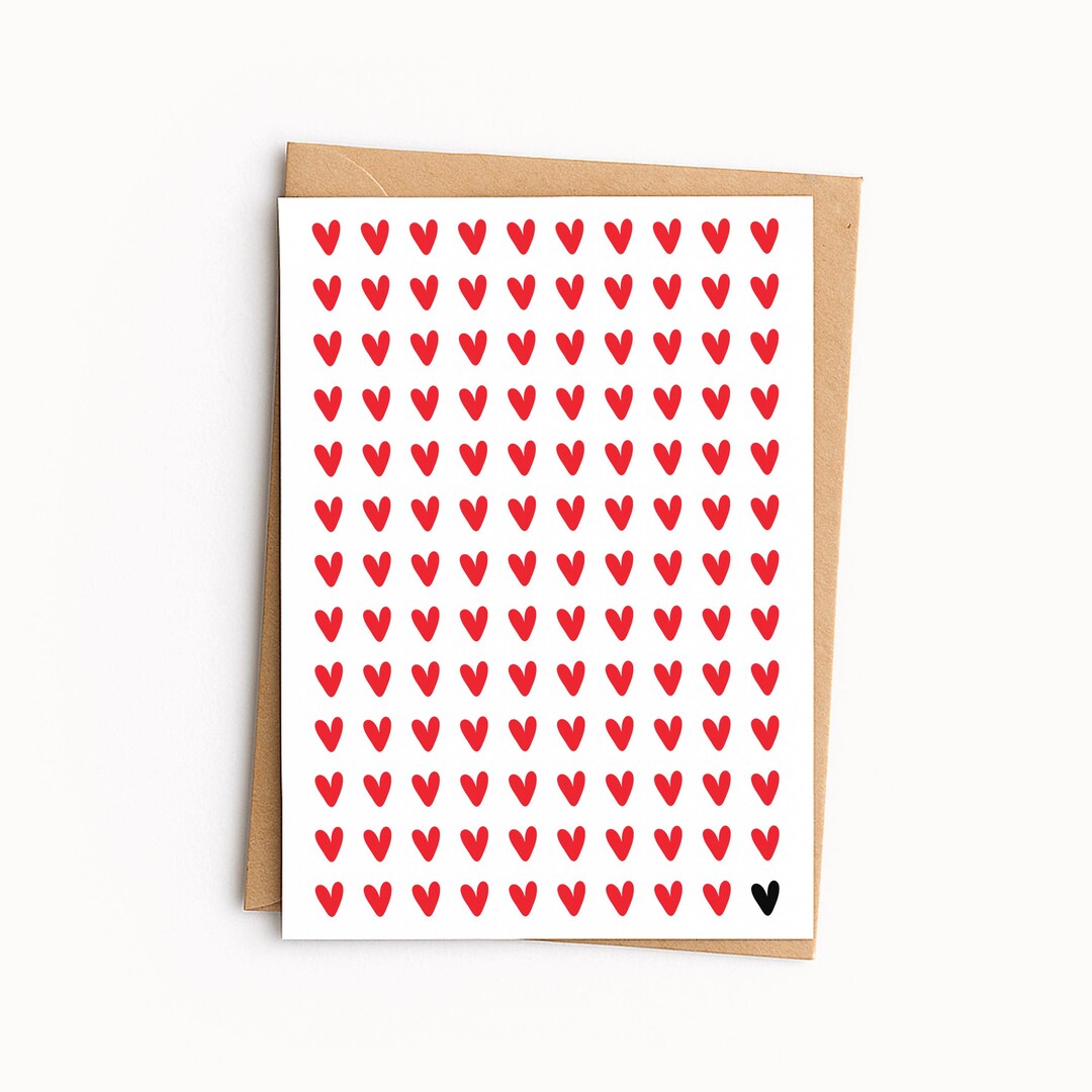 Valentine Heart Pattern Card | Modern All My Hearts | Love Greeting ...