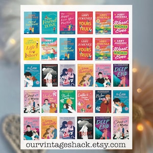 Waterproof Abby Jimenez & Ali Hazelwood  Book Cover Stickers for Book Journals, Reading Journals, Tumblers, Laptops