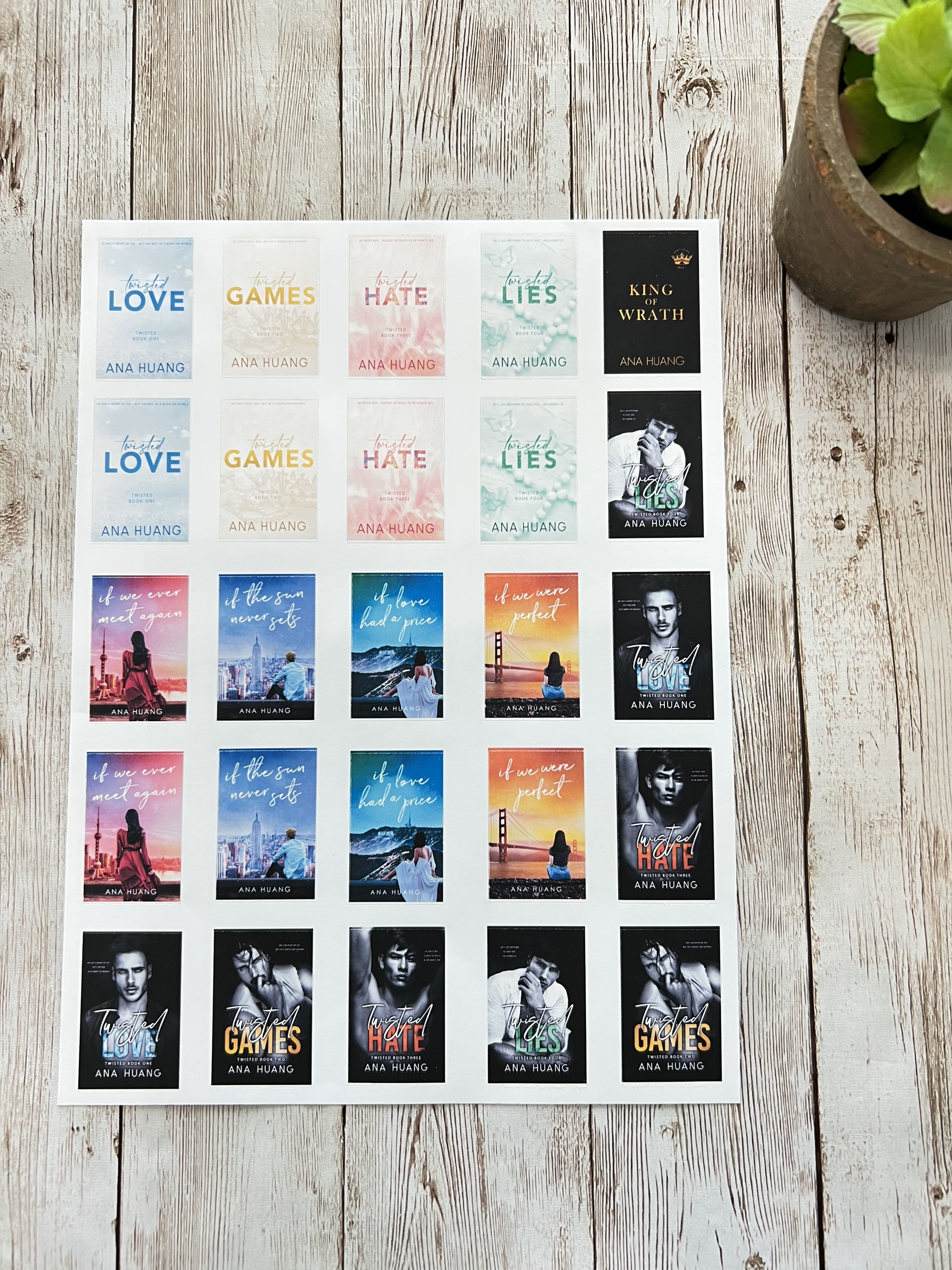 Waterproof Ana Huang Book Cover Stickers for Book Journals