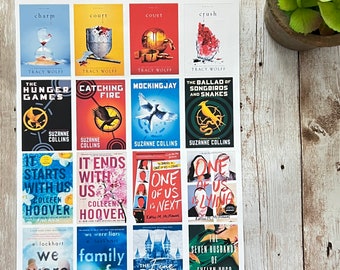 Medium Size, 16 Waterproof Custom Book Cover Stickers for Book Journals, Reading Journals, Tumblers, Laptops, Scrapbooking