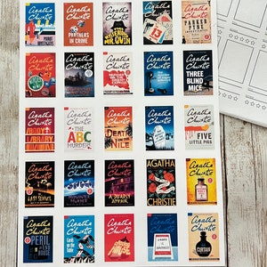 Waterproof Agatha Christie Book Cover Stickers for Book Journals, Reading Journals, Book Lovers, Tumblers, Laptops, Scrapbooking