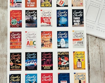 Waterproof Agatha Christie Book Cover Stickers for Book Journals, Reading Journals, Book Lovers, Tumblers, Laptops, Scrapbooking