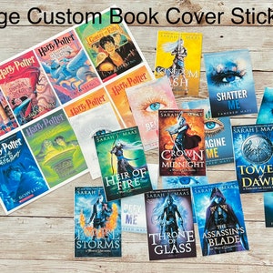 Large Size, 8 Waterproof Custom Book Cover Stickers for Book Journals, Reading Journals, Tumblers, Laptops, Scrapbooking